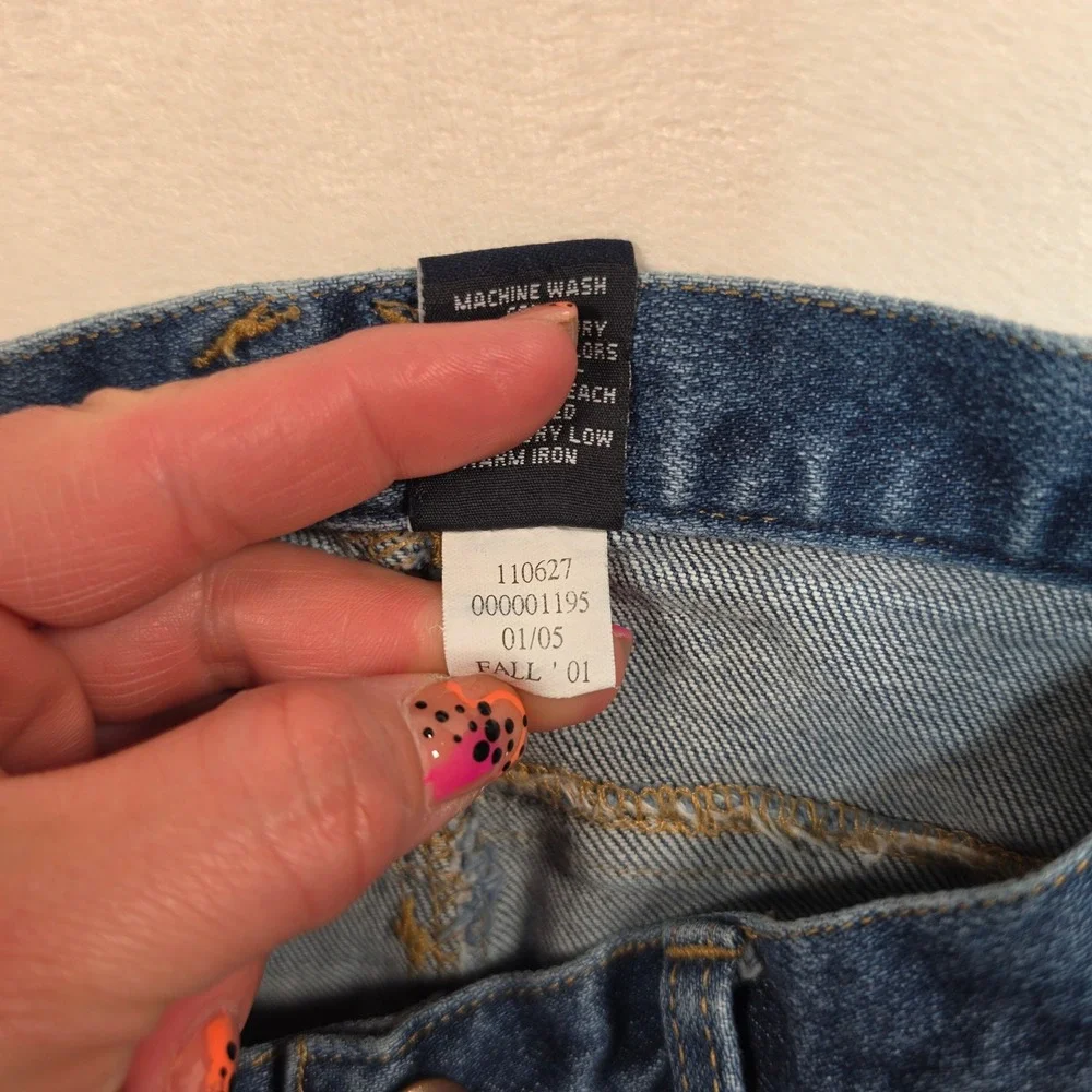 Gap‎ Denim Skirt Girls 6 Blue Y2K Vintage Preppy Minimalist 2001 Stretch